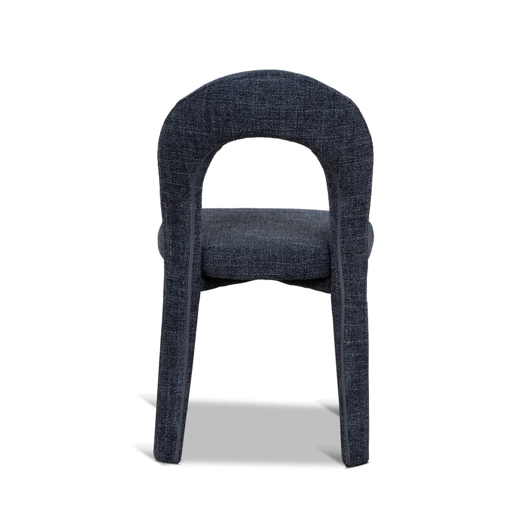 Jansen | Modern Metal Navy Blue Fabric Dining Chairs | Set Of 2 | Navy