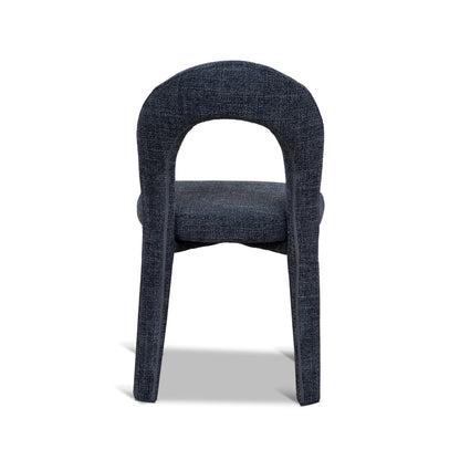 Jansen | Modern Metal Navy Blue Fabric Dining Chairs | Set Of 2 | Navy