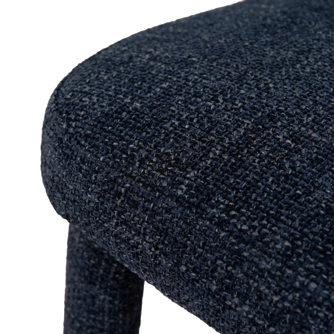 Jansen | Modern Metal Navy Blue Fabric Dining Chairs | Set Of 2 | Navy