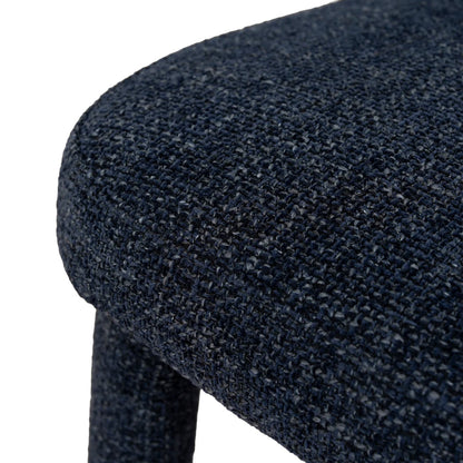 Jansen | Modern Metal Navy Blue Fabric Dining Chairs | Set Of 2 | Navy