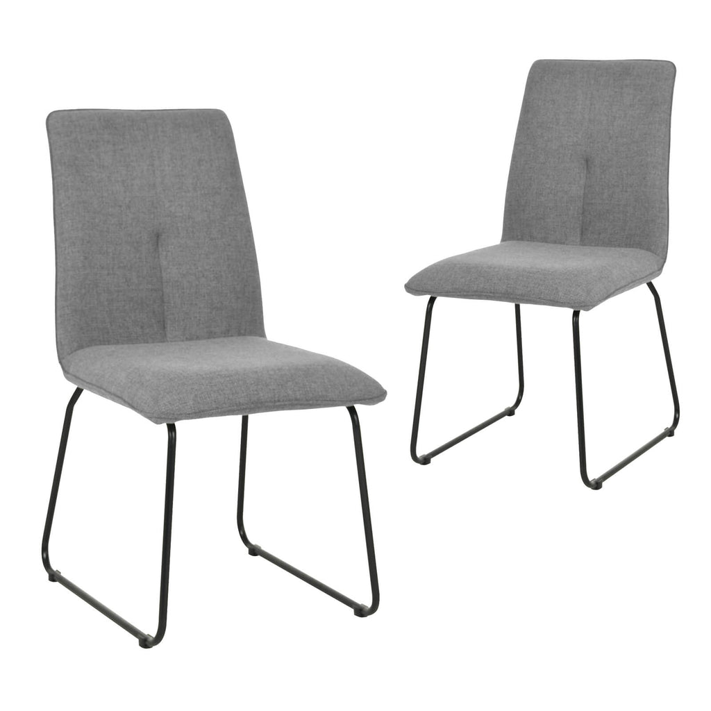 Jurien | Modern Metal Boucle Fabric Dining Chairs | Set Of 2