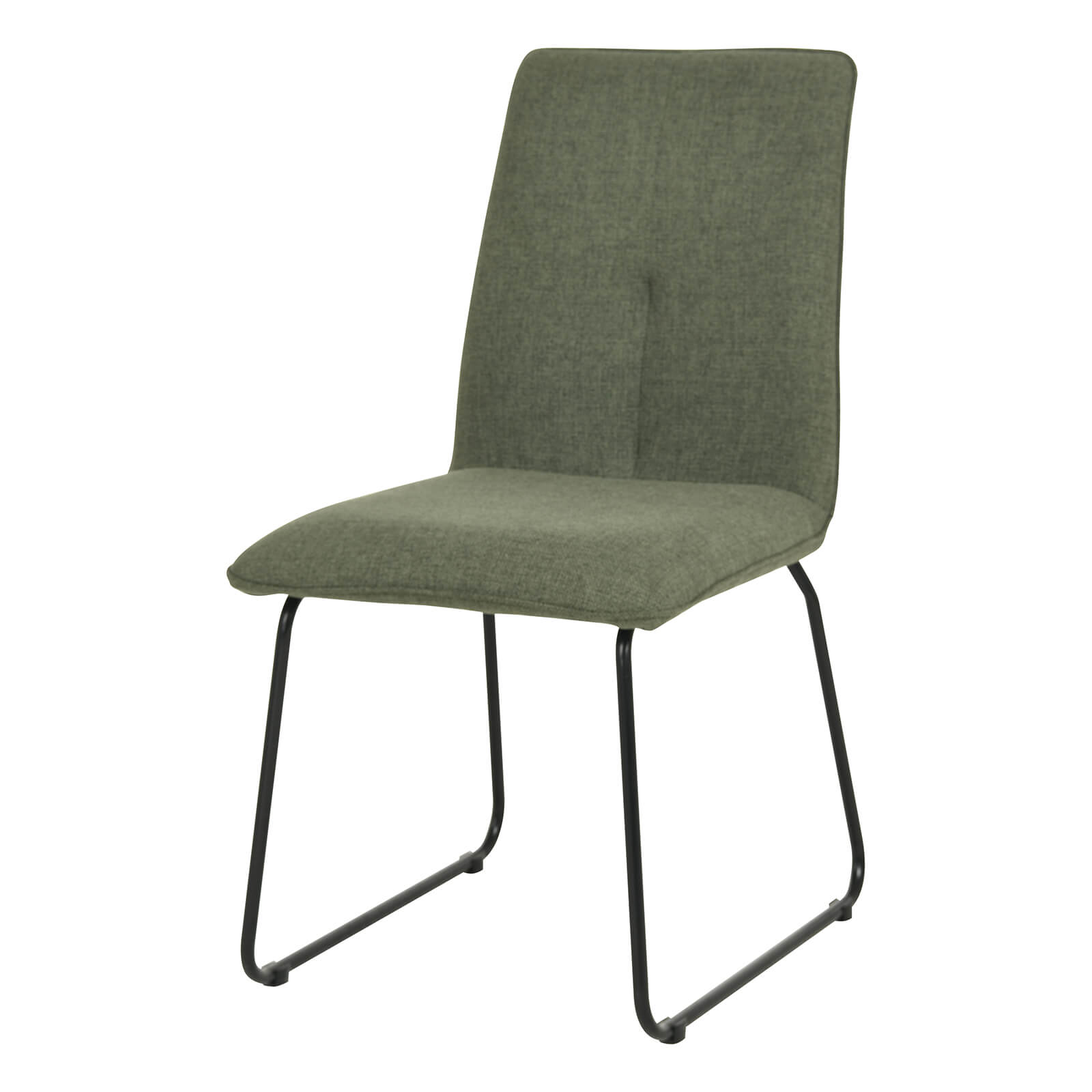 Jurien | Modern Metal Boucle Fabric Dining Chairs | Set Of 2 | Pine Green
