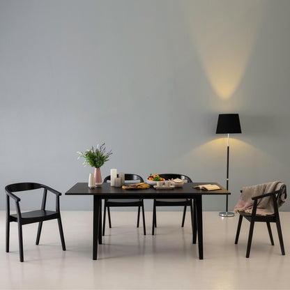 Kaida | Mid Century Black Wooden 1.7m Rectangular Dining Table | Black