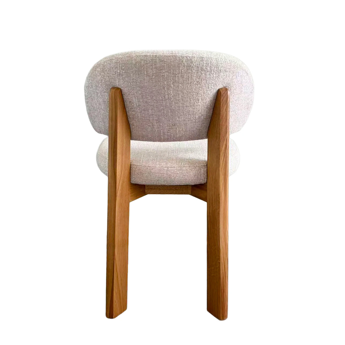 Kalmia | Coastal Beige Taupe Wooden Fabric Upholstered Dining Chairs | Set Of 2
