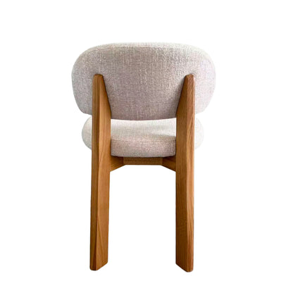 Kalmia | Coastal Beige Taupe Wooden Fabric Upholstered Dining Chairs | Set Of 2 | Beige