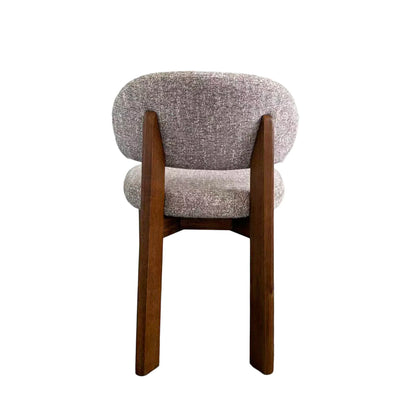 Kalmia | Coastal Beige Taupe Wooden Fabric Upholstered Dining Chairs | Set Of 2 | Taupe