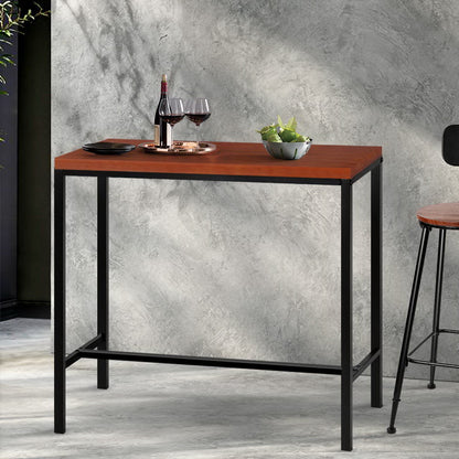 Kew | Industrial Brown Rectangular Wooden Metal Bar Stool Table | Brown