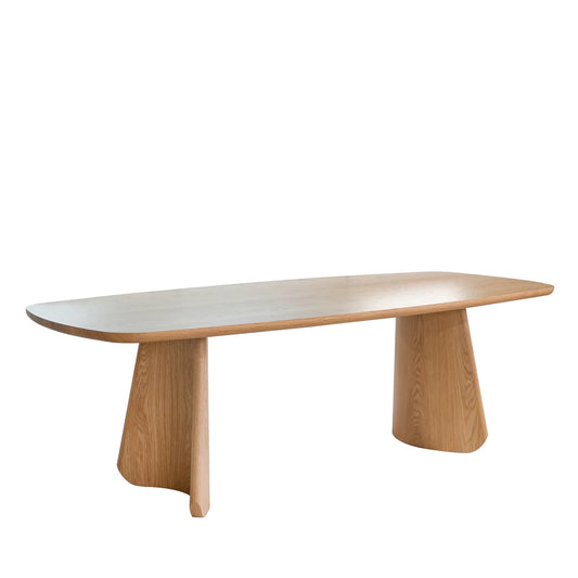 Kew | Natural Walnut Contemporary 2.4M Wooden Rectangular Dining Table | Natural