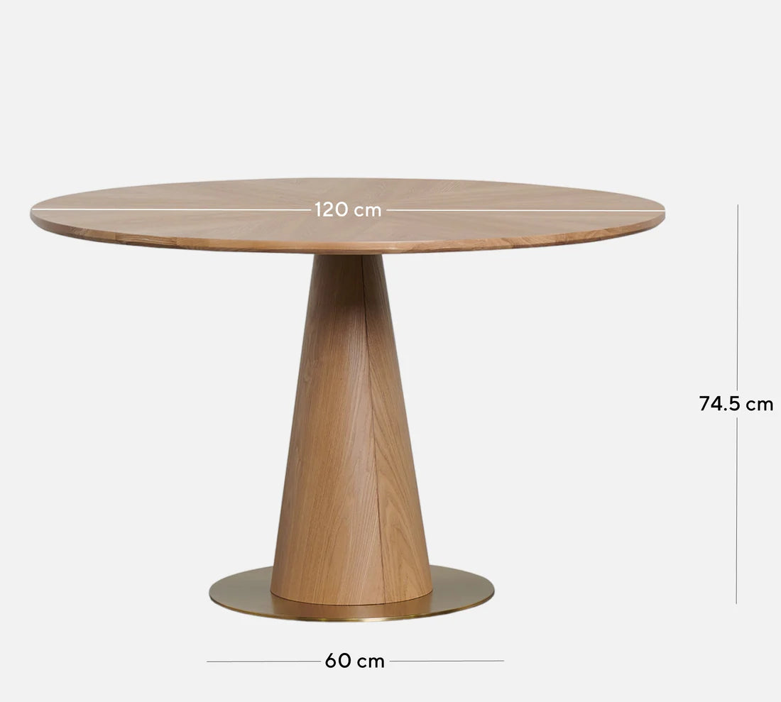 Kingsclere | 4 Seater 1.2m Natural Wooden Round Dining Table