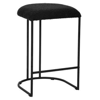 Kirra | Modern Metal Fabric Bar Stools | Set Of 2 | Black