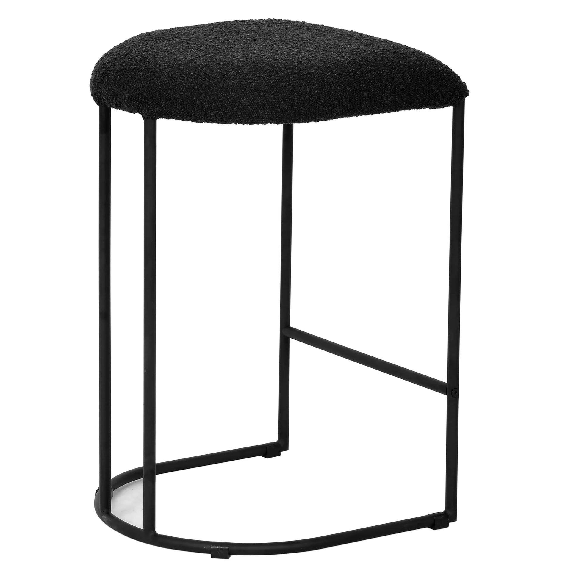 Kirra | Modern Metal Fabric Bar Stools | Set Of 2 | Black