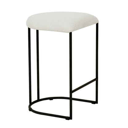 Kirra | Modern Metal Fabric Bar Stools | Set Of 2 | White ivory