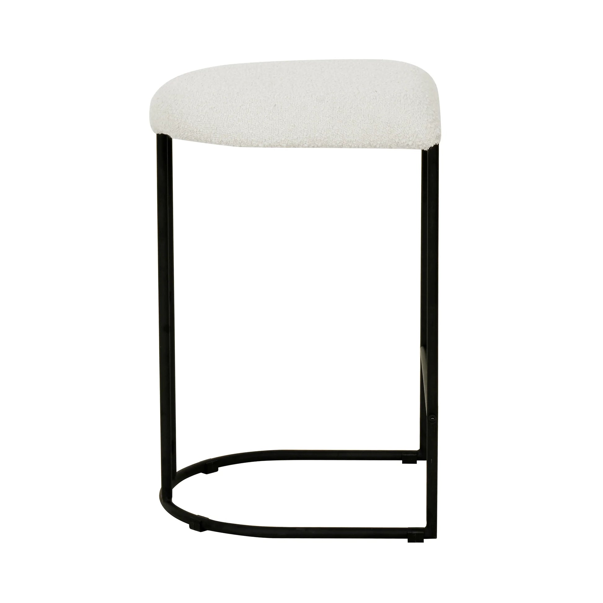 Kirra | Modern Metal Fabric Bar Stools | Set Of 2 | White ivory