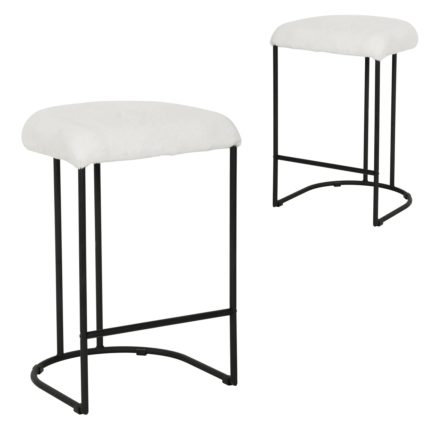 Kirra | Modern Metal Fabric Bar Stools | Set Of 2 | White rabbit