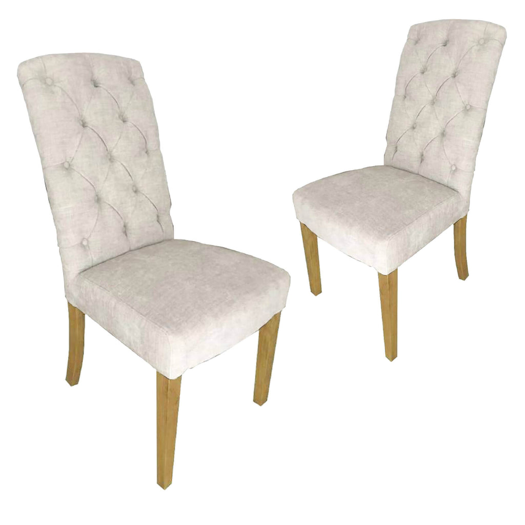 Kyton | French Provincial Linen Fabric Dining Chairs | Set Of 2