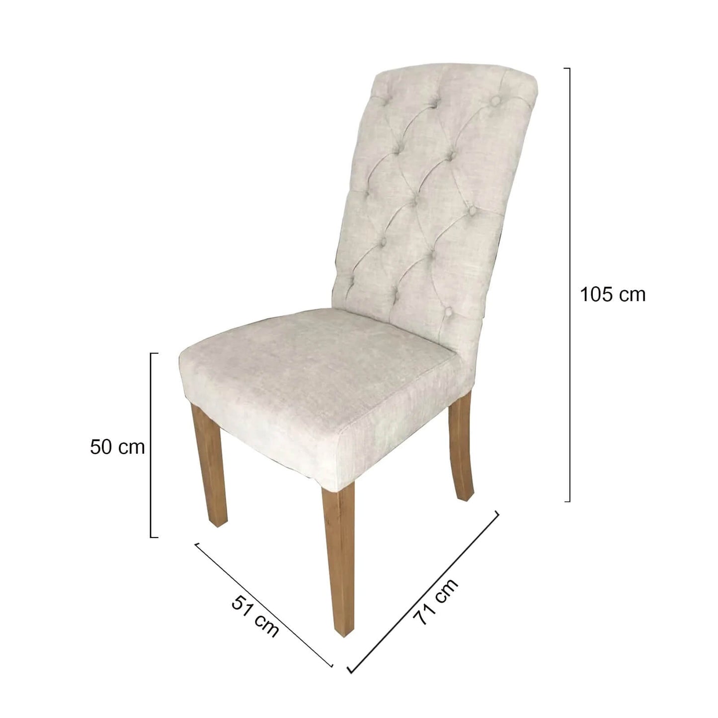 Kyton | French Provincial Linen Fabric Dining Chairs | Set Of 2 | Oatmeal