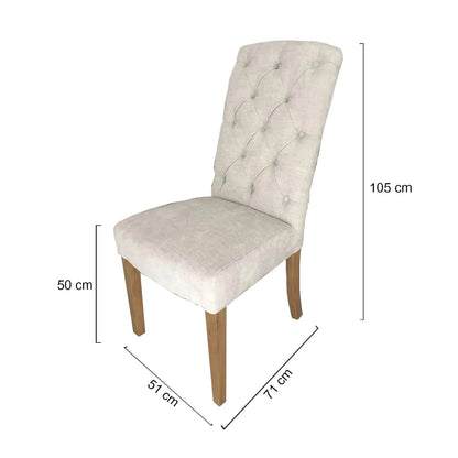 Kyton | French Provincial Linen Fabric Dining Chairs | Set Of 2 | Oatmeal