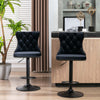 La Creas | Version 1 | French Provincial Velvet Metal Bar Stools | Set Of 2