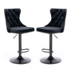La Creas | Version 1 | French Provincial Velvet Metal Bar Stools | Set Of 2