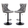 La Creas | Version 1 | French Provincial Velvet Metal Bar Stools | Set Of 2