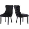 La Rochelle | Version 1 | French Provincial Black Velvet Wing Back Dining Chairs | Set Of 2