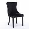 La Rochelle | Version 1 | French Provincial Black Velvet Wing Back Dining Chairs | Set Of 2