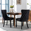 La Rochelle | Version 1 | French Provincial Black Velvet Wing Back Dining Chairs | Set Of 2