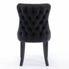 La Rochelle | Version 1 | French Provincial Black Velvet Wing Back Dining Chairs | Set Of 2