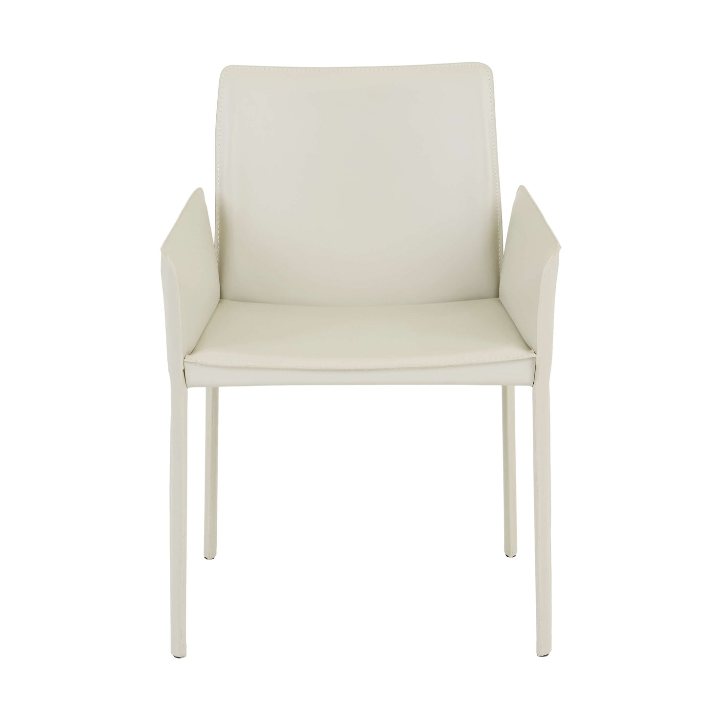 Lachlan | Contemporary Recycled Leather Dining Chair With Arms | Linen Grey
