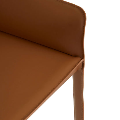 Lachlan | Contemporary Recycled Leather Dining Chair With Arms | Tan