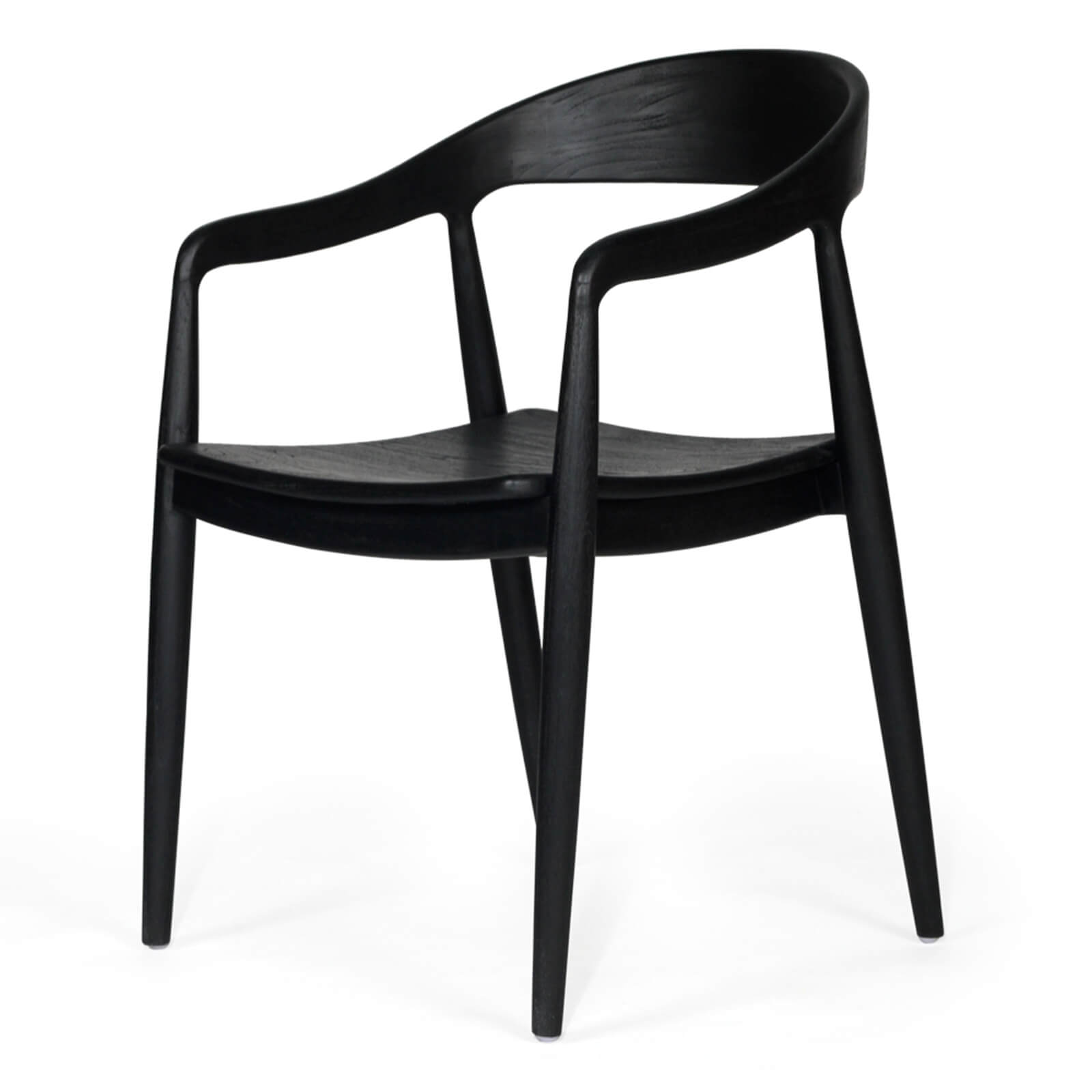 Laguna | Coastal Black Wooden Dining Chairs With Arms