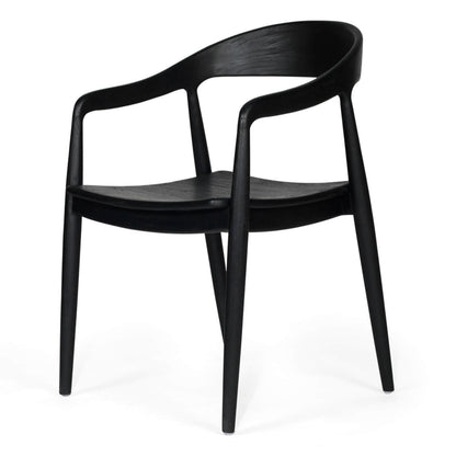 Laguna | Coastal Black Wooden Dining Chairs With Arms