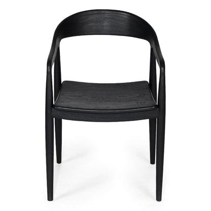 Laguna | Coastal Black Wooden Dining Chairs With Arms