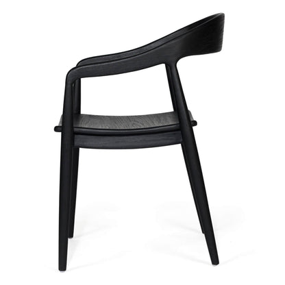 Laguna | Coastal Black Wooden Dining Chairs With Arms