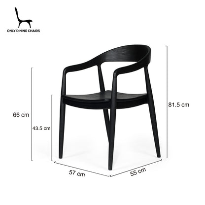 Laguna | Coastal Black Wooden Dining Chairs With Arms