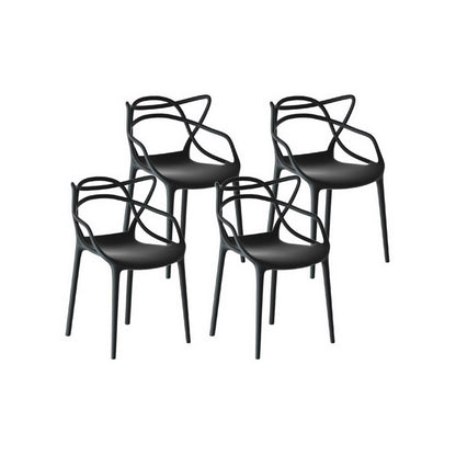 Laguna | Plastic UV-Resistant Black White Outdoor Dining Chairs | Black