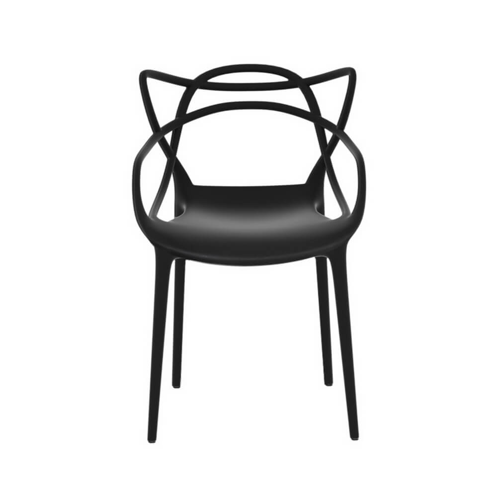 Laguna | Plastic UV-Resistant Black White Outdoor Dining Chairs | Black
