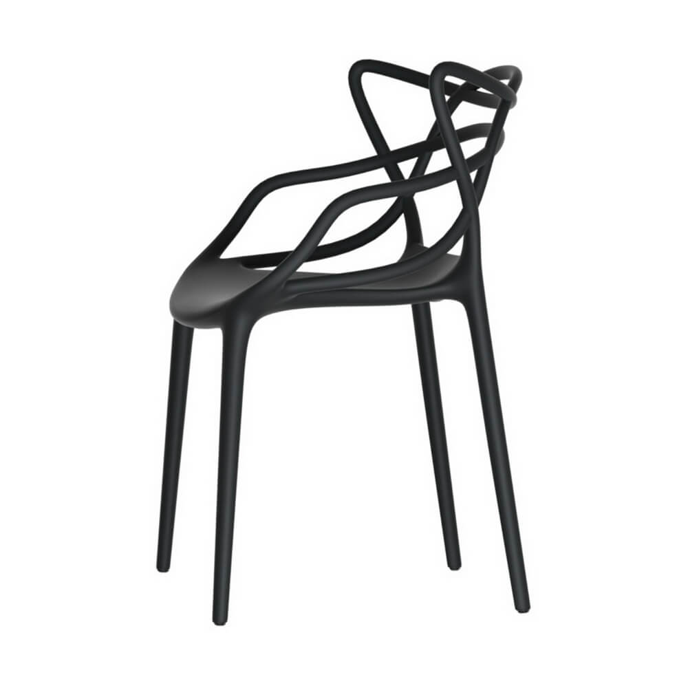 Laguna | Plastic UV-Resistant Black White Outdoor Dining Chairs | Black