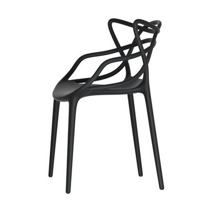 Laguna | Plastic UV-Resistant Black White Outdoor Dining Chairs | Black