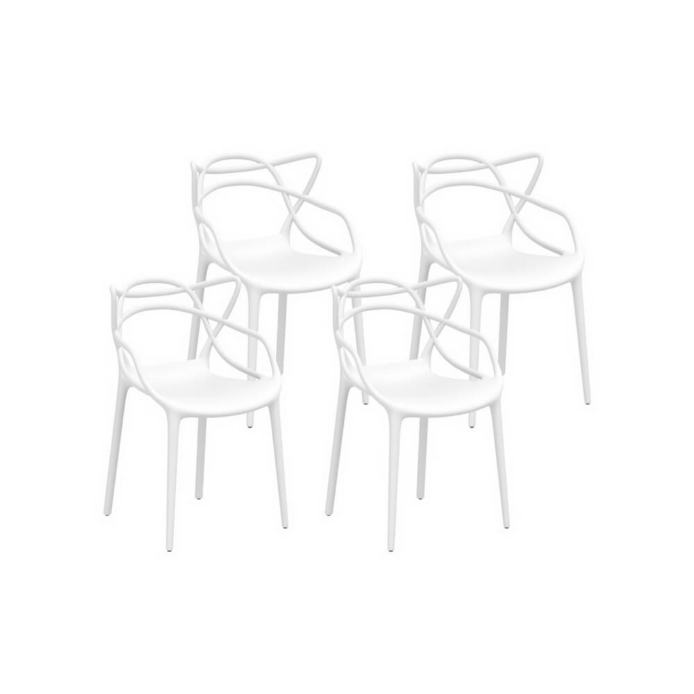 Laguna | Plastic UV-Resistant Black White Outdoor Dining Chairs | White