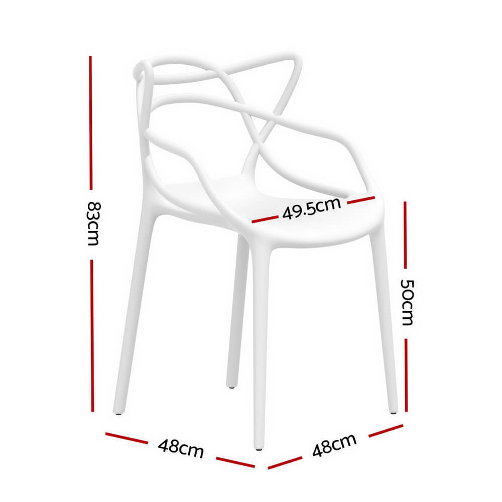 Laguna | Plastic UV-Resistant Black White Outdoor Dining Chairs | White