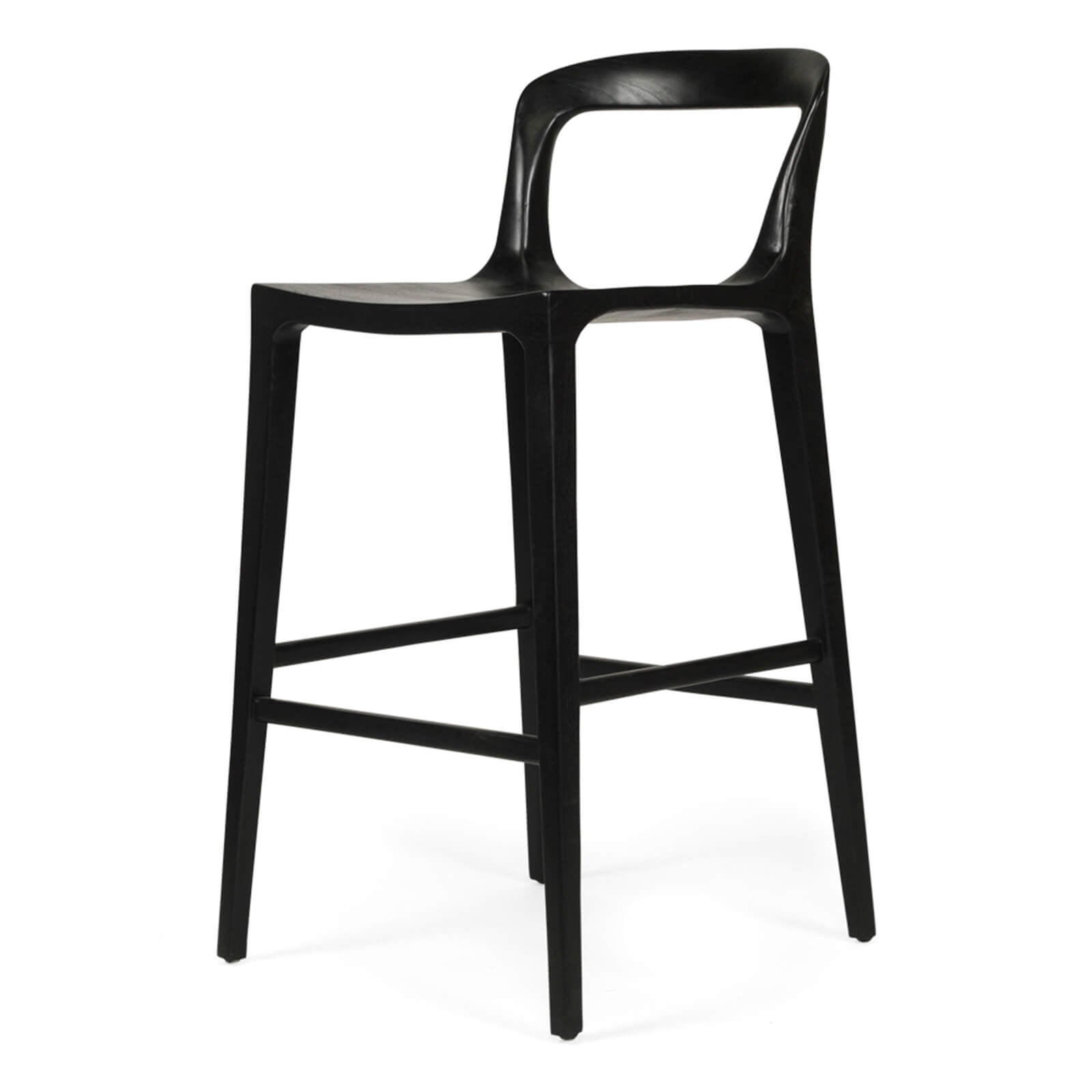 Laguna | Coastal Black Natural Wooden Bar Stools | Black