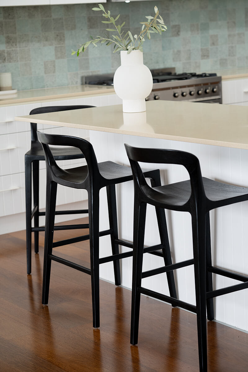 Laguna | Coastal Black Natural Wooden Bar Stools | Black