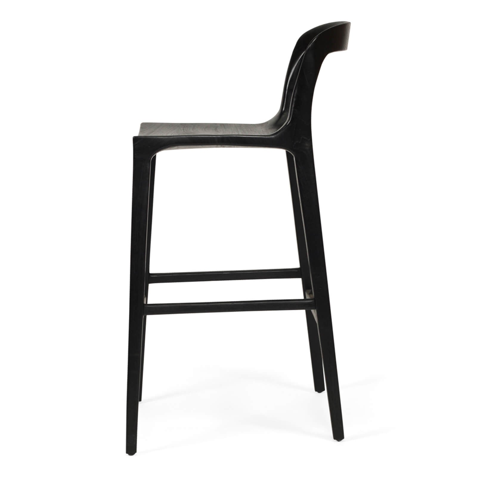 Laguna | Coastal Black Natural Wooden Bar Stools | Black