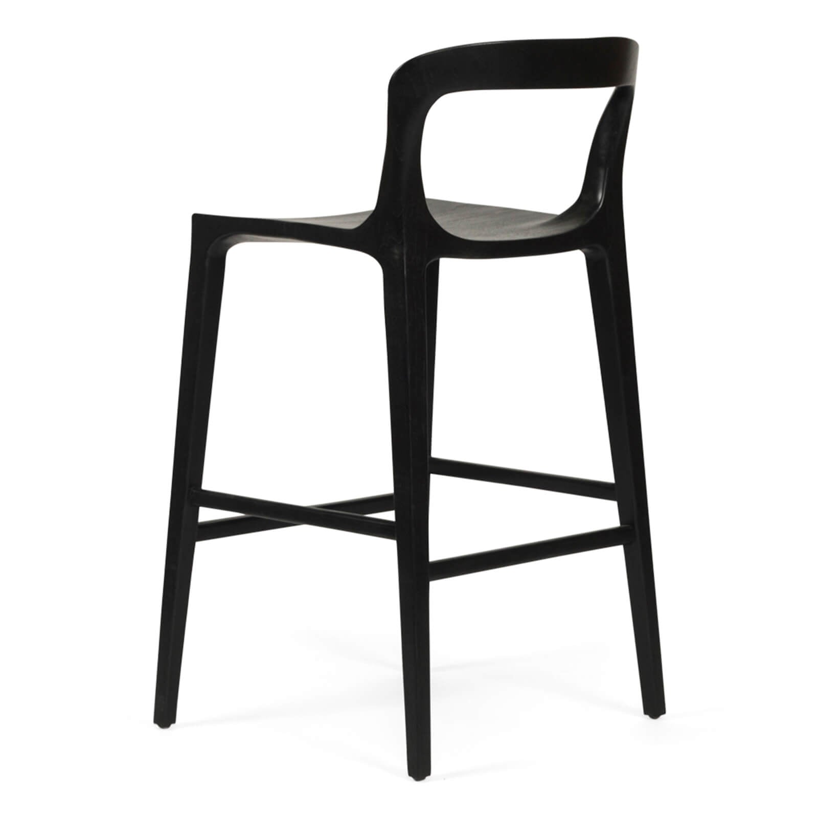 Laguna | Coastal Black Natural Wooden Bar Stools | Black