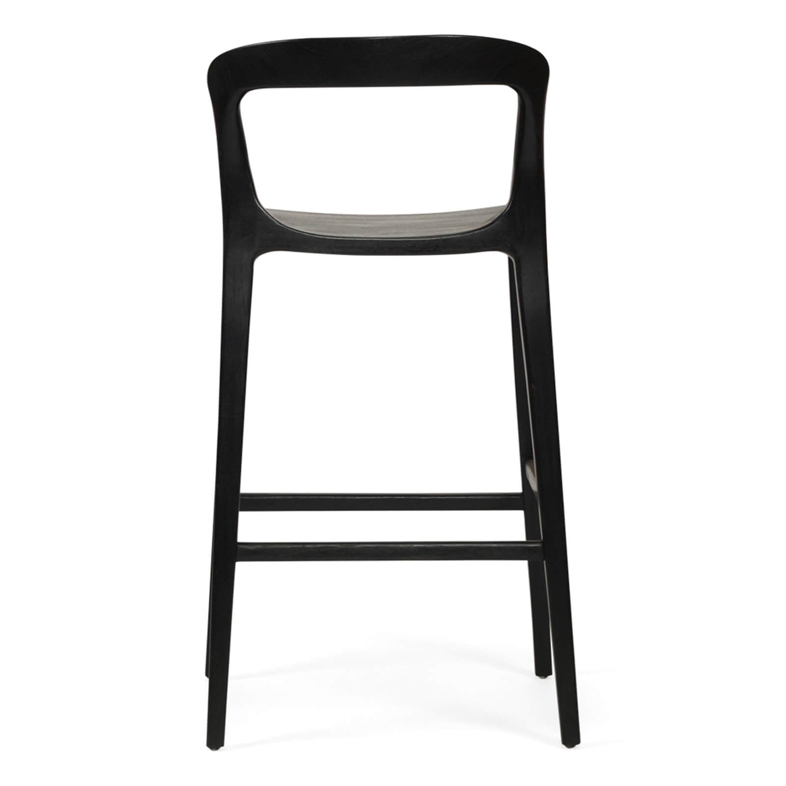 Laguna | Coastal Black Natural Wooden Bar Stools | Black