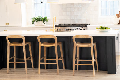 Laguna | Coastal Black Natural Wooden Bar Stools | Natural