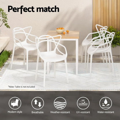 Laguna | Plastic UV-Resistant Black White Outdoor Dining Chairs | White