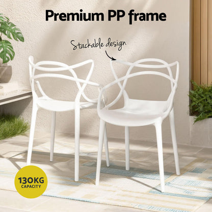 Laguna | Plastic UV-Resistant Black White Outdoor Dining Chairs | White