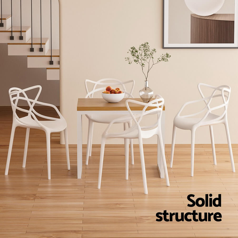 Laguna | Plastic UV-Resistant Black White Outdoor Dining Chairs | White